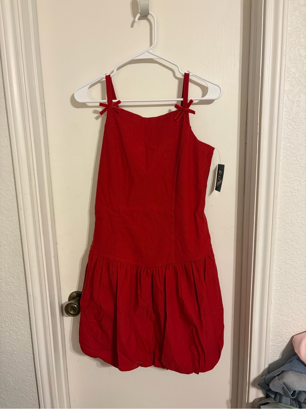 Target Red Sleeveless Dress with Bow Straps